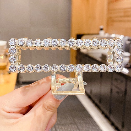 Kẹp Tóc Đính Đá / Ngọc Trai Giả Bằng Kim Loại Cỡ Lớn Phong Cách Hàn Quốc 2022