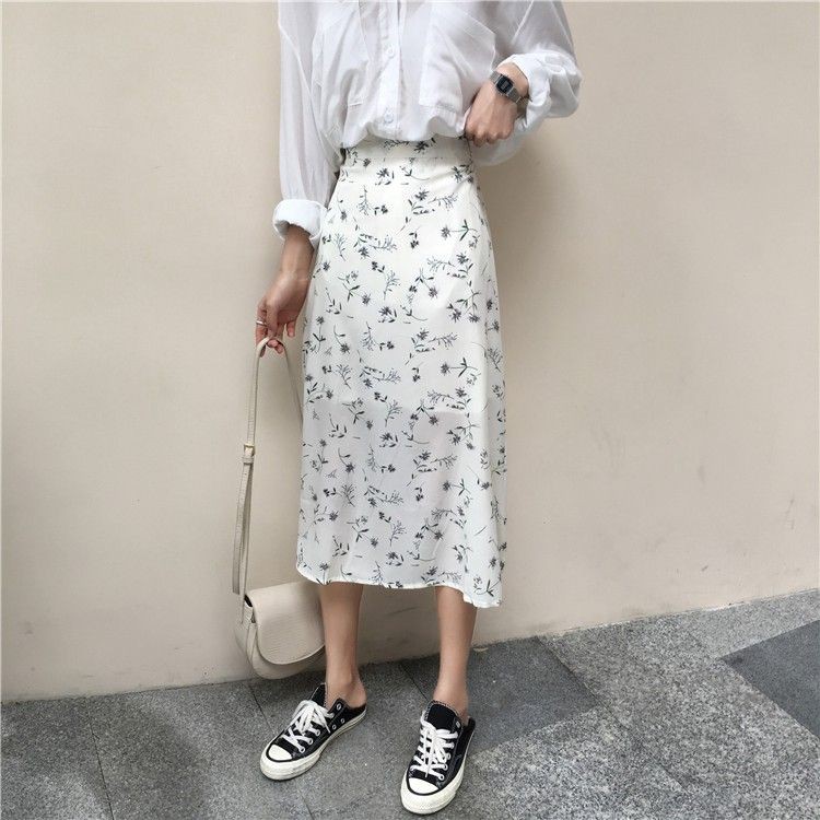 [ORDER/SẴN] MÃ CV27_Chân váy dài trắng họa tiết hoa nhí | BigBuy360 - bigbuy360.vn