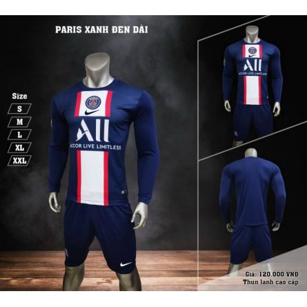 Bộ PSG xanh dài tay hàng Việt Nam cao cấp mùa giải 2022 – 2023