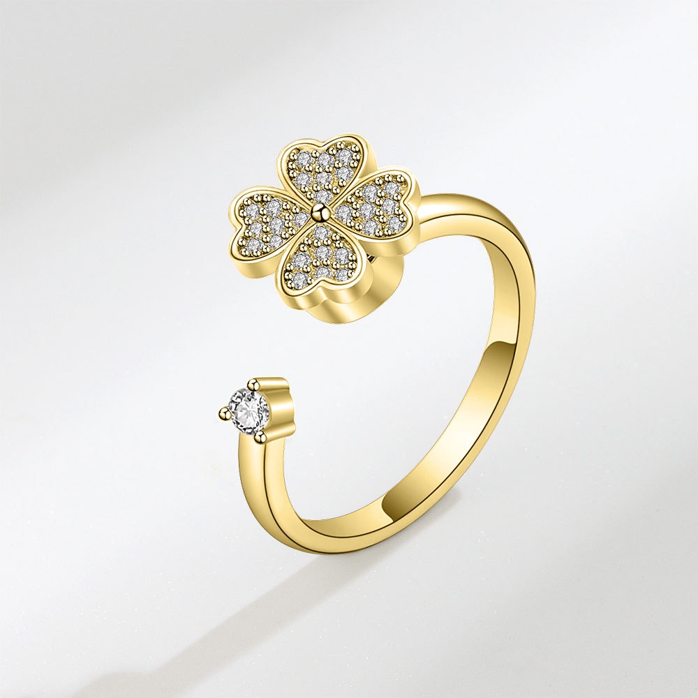 Nhẫn Hình Cỏ Bốn Lá Thời Trang Hàn Quốc Dành Cho Nữ