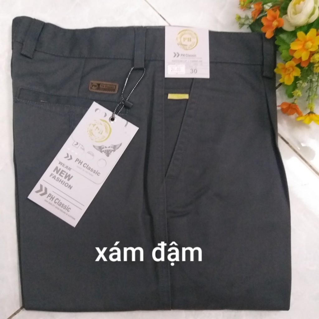 Quần kaki trung niên xếp ly