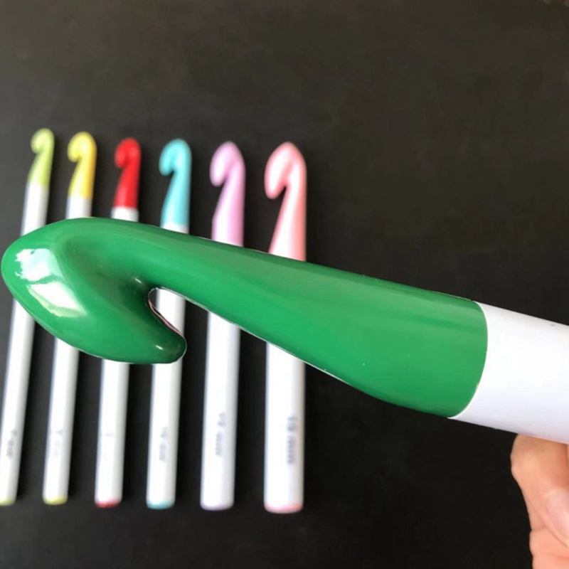Set 7 kim móc len tay cầm nhựa kích thước lớn 7mm-20mm