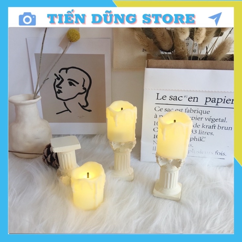 Đèn LED phong cách Bắc Âu Roman hình chiếc nến dùng để bàn trang trí