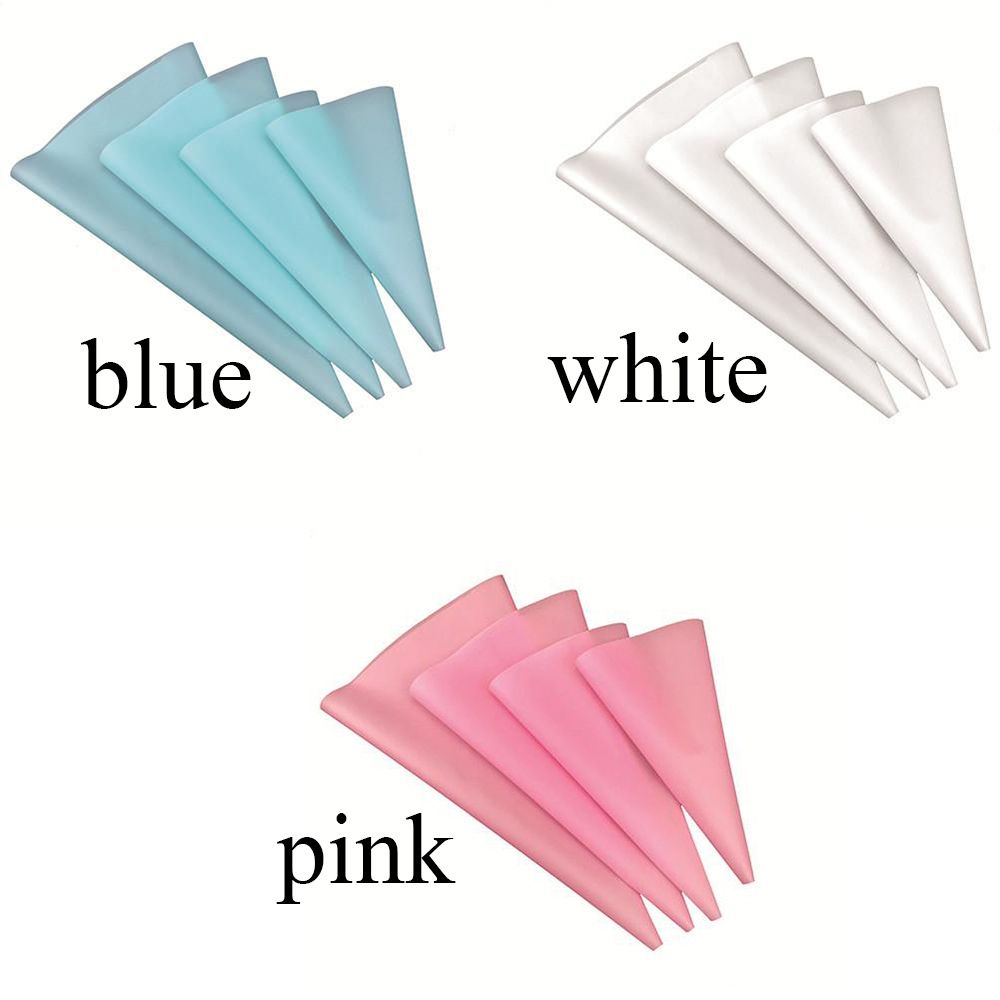 CONOPERY Set 4 túi bắt bông bằng silicon trang trí bánh kem có thể tái sử dụng