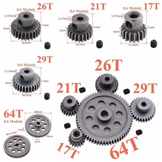 [8xrc8]Bộ nhông M0.6 5mm 3.17mm 17T 29T 64T bánh răng hsp 94111 94123 94107