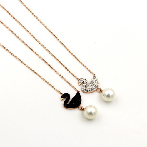 Dây Chuyền Thiên Nga Titan Ko Đen TT 3364