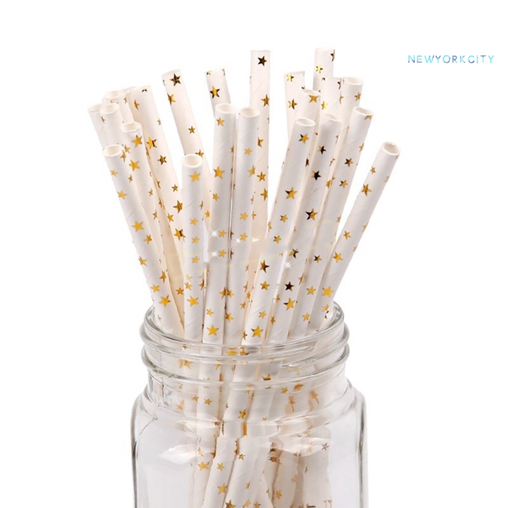 Set 25 Ống Hút Giấy Dùng Một Lần Phân Hủy Sinh Học Cho Tiệc Sinh Nhật
