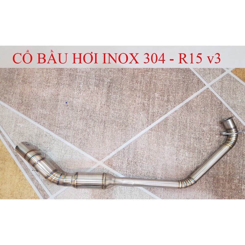 Cổ bầu hơi 2 khúc inox 304 màng lọc tổ ong gắn các dòng xe