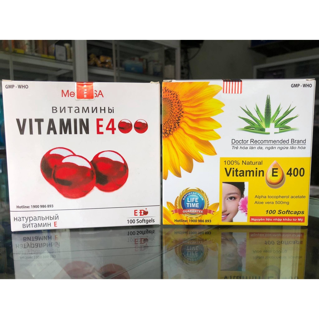 Vitamin e 400 đẹp da, mờ thâm hộp 100 viên