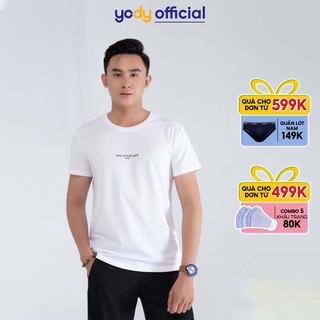 Áo phông Nam YODY in the good life Cotton co dãn thấm hút tốt TSM3837