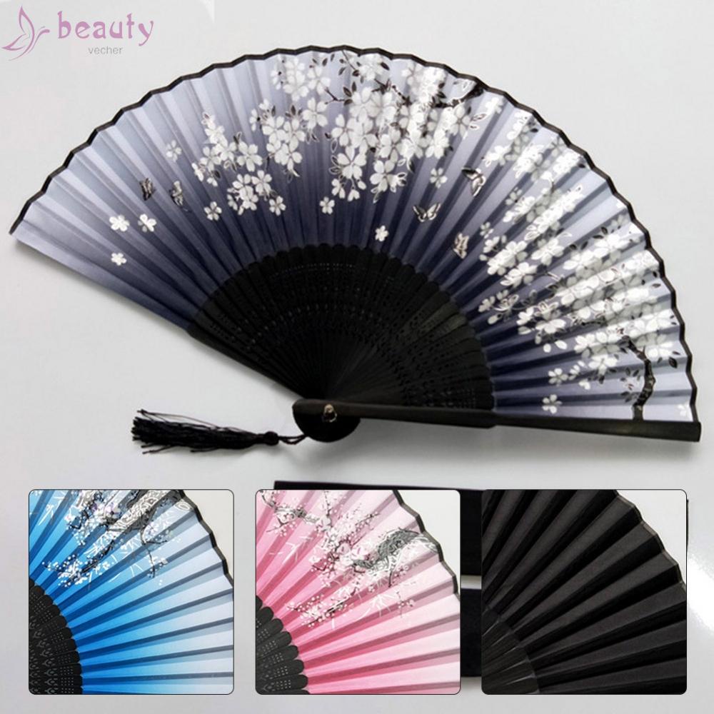 Quạt Xếp Kèm Túi Vải 1 Mảnh Hóa Trang Phong Cách Cổ Điển