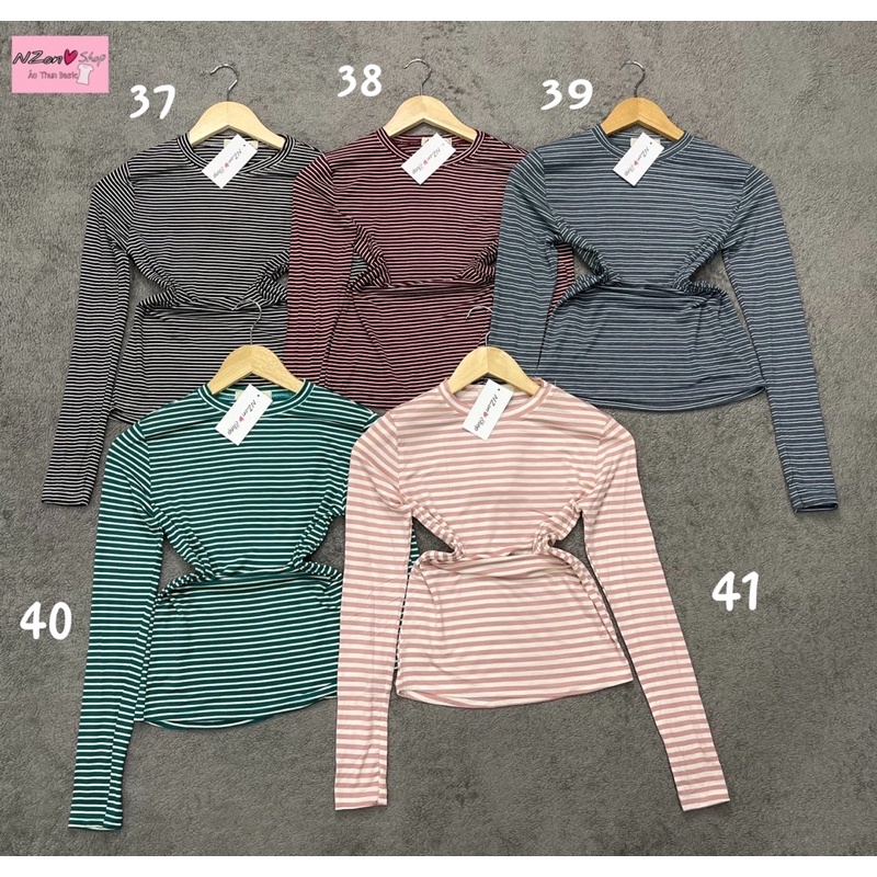 ÁO THUN SỌC TAY DÀI CỔ TRÒN ÔM BODY ( NZON SHOP )