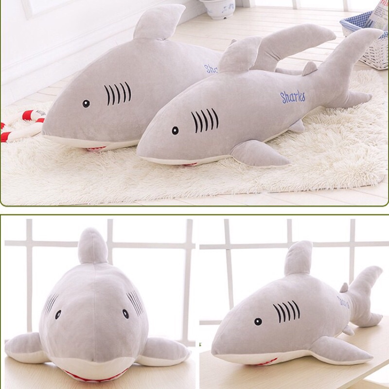 GẤU BÔNG Hình CÁ MẬP 80cm,Chất Miniso Mềm Xịn Xò
