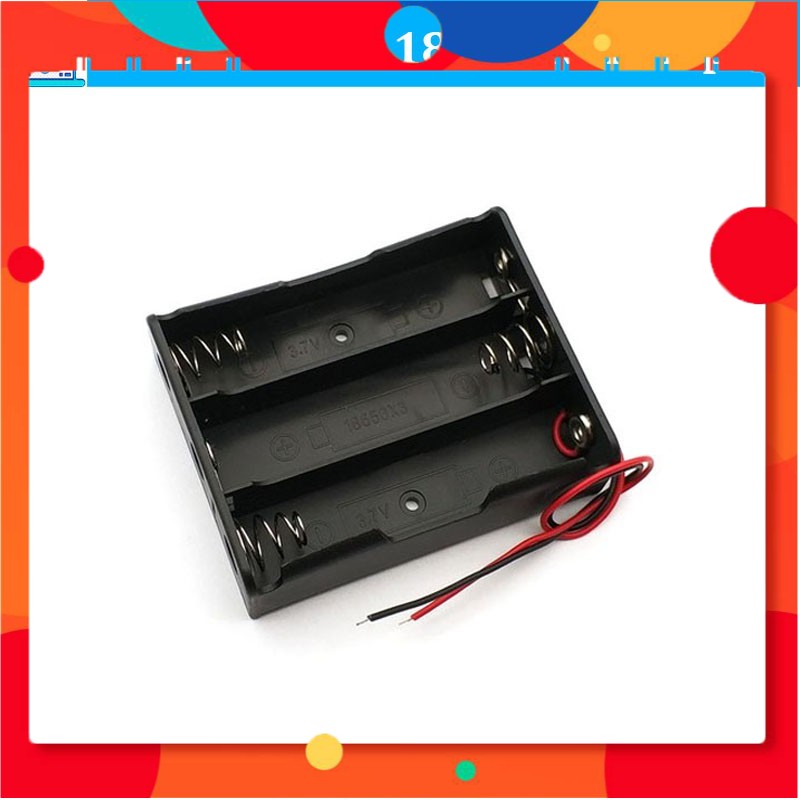 Hộp Đế Pin 18650 3 Ngăn Nối Tiếp