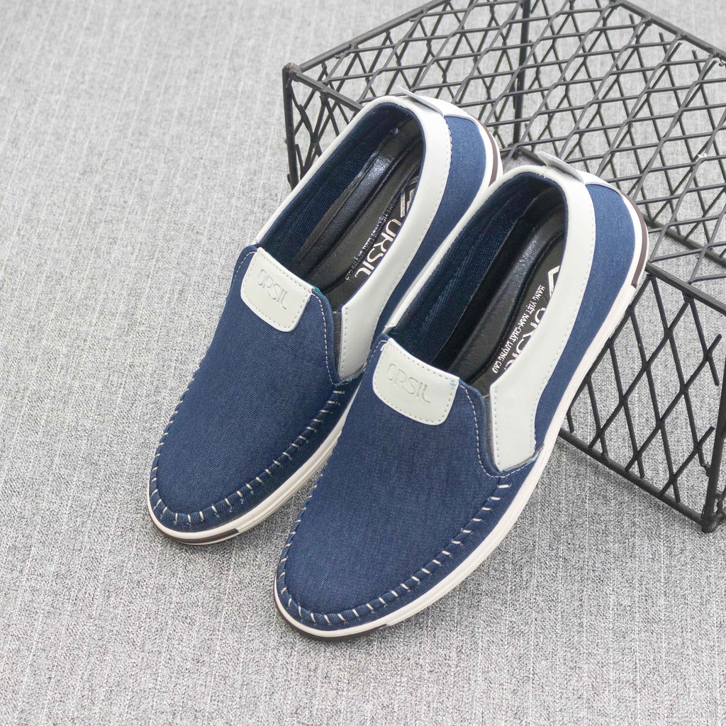 Giày lười nam vải jean ORSIL màu xanh năng động - MD1 | BigBuy360 - bigbuy360.vn