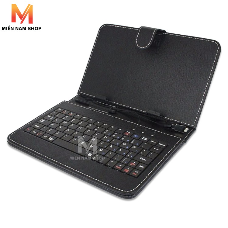 Bao da kiêm bàn phím cho điện thoại - máy tính bảng 4.5 - 8 inch (Đen)