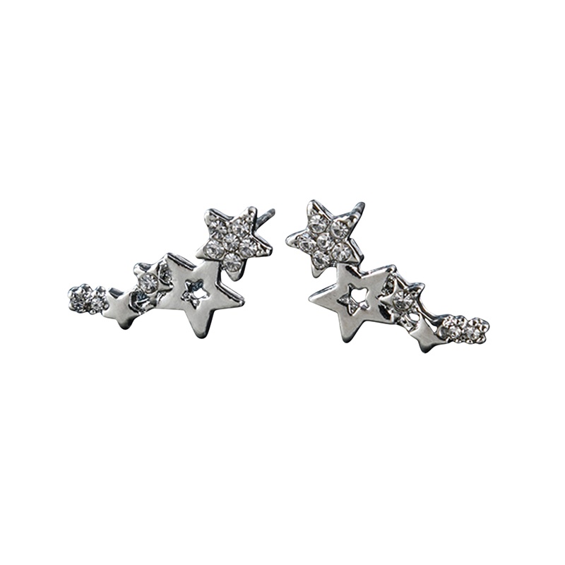 1 Đôi Bông Tai Dáng Dài Hình Ngôi Sao Đính Đá Zircon Thời Trang Cho Nữ