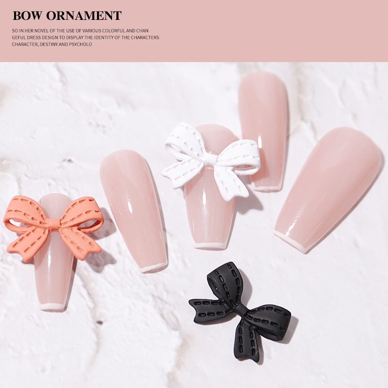 Charm nơ nhám khắc viền TRANG TRÍ MÓNG