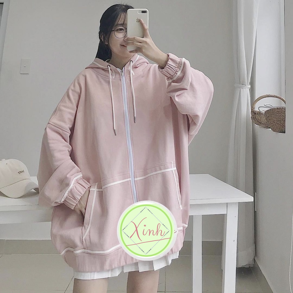 🌸 Jacket form rộng có mũ màu ĐEN | HỒNG | XANH TÍM THAN Ulzzang 🌸
