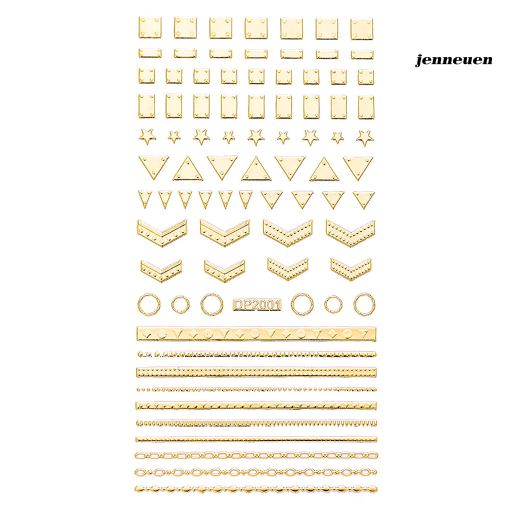 [Hàng mới về] Miếng Dán Trang Trí Móng Tay Họa Tiết Hình Học Đơn Giản Dành Cho Bạn Nữ