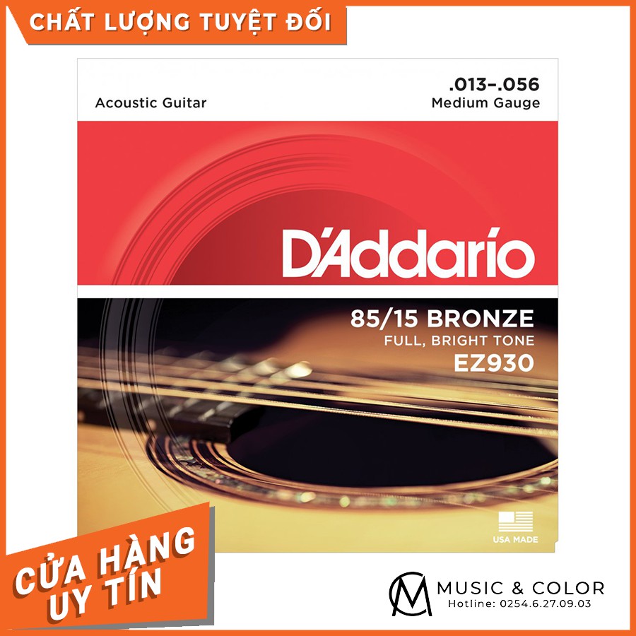 Dây Đàn Guitar Acoustic D'Addario EZ930 [Size 13] - Nhạc cụ MUSIC & COLOR