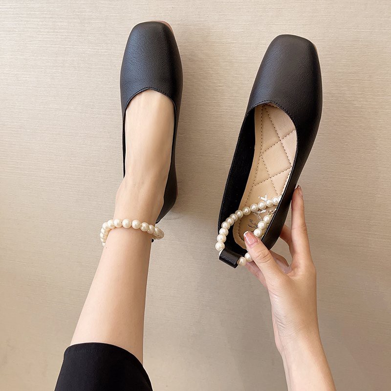 Giày Búp Bê Nữ Phối Dây Ngọc Trai Thời Trang Hè 2021 | BigBuy360 - bigbuy360.vn
