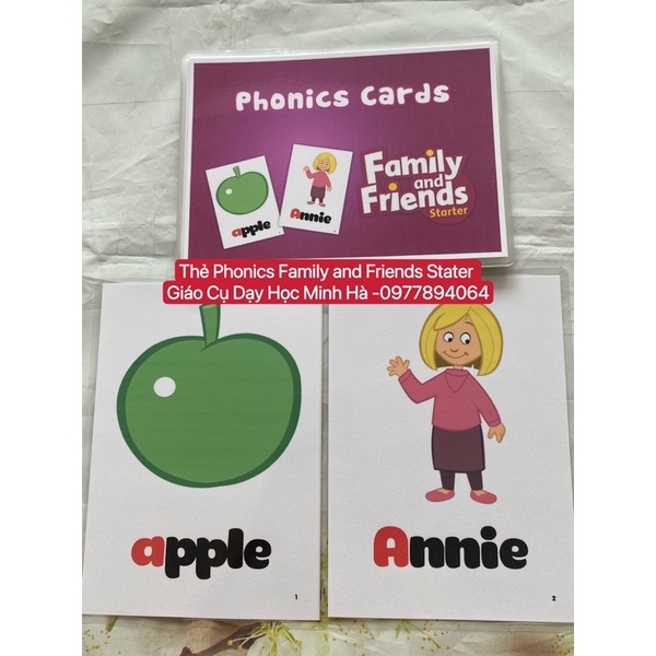 Flashcards  Phonics Family  and Friends Level Starter -1-2-3-4 phiên bản 1st ép plastics  bền đẹp