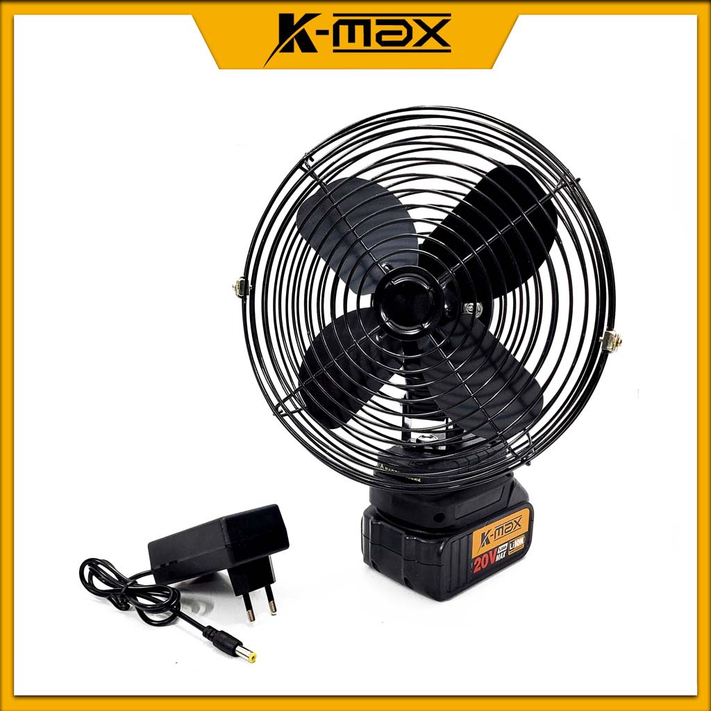 Quạt tích điện K-Max đường kính 22cm dùng chung pin MAKITA nguồn 14-21V