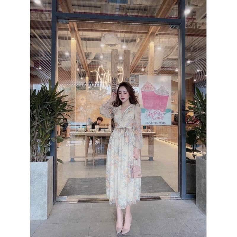 VÁY HOA 3D CỔ V DÁNG MAXI | BigBuy360 - bigbuy360.vn