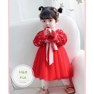 váy hanbook đỏ cho bé gái