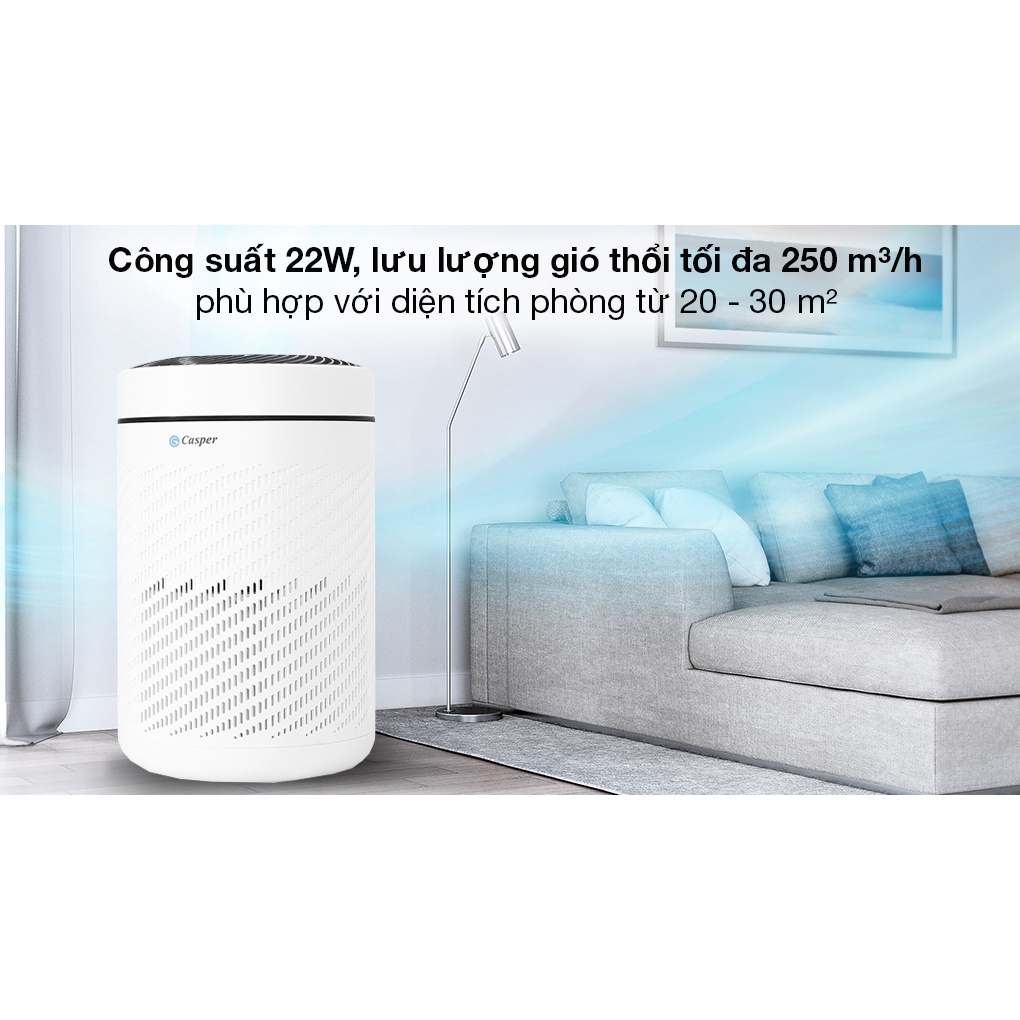Máy Lọc Không Khí Casper AP-250MAH  Chính Hãng Thái Lan Bảo Hành 3 năm Loại bỏ vi khuẩn,bụi mịn cho phòng 30m2
