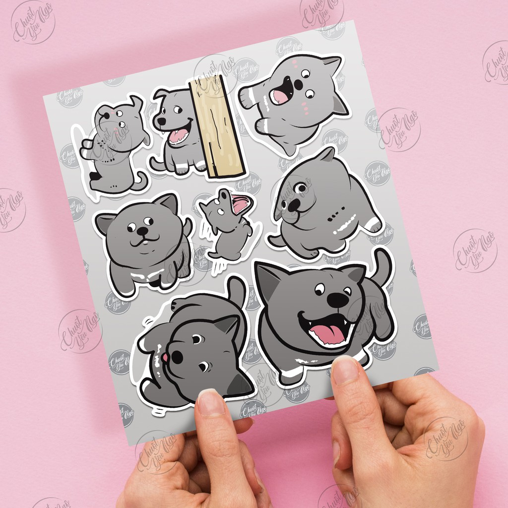 Bộ 8 sticker decal chống nước hình dán chủ đề bé DÚI Idol siêu dễ thương dùng dán xe, laptop, điện thoại, ipad, vali