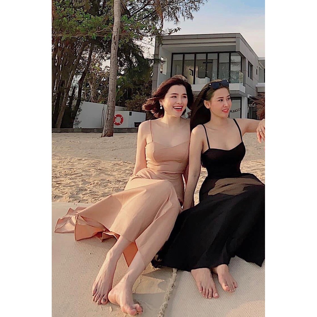 Đầm maxi 2 dây có mút ngực 3 màu | BigBuy360 - bigbuy360.vn