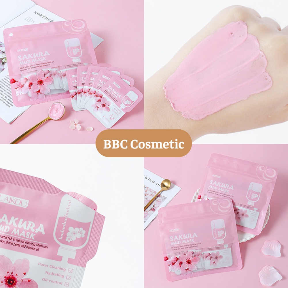Mặt nạ bùn hoa anh đào LAIKOU làm trắng da dưỡng ẩm chuyên sâu thu nhỏ lỗ chân lông - BBC Cosmetic