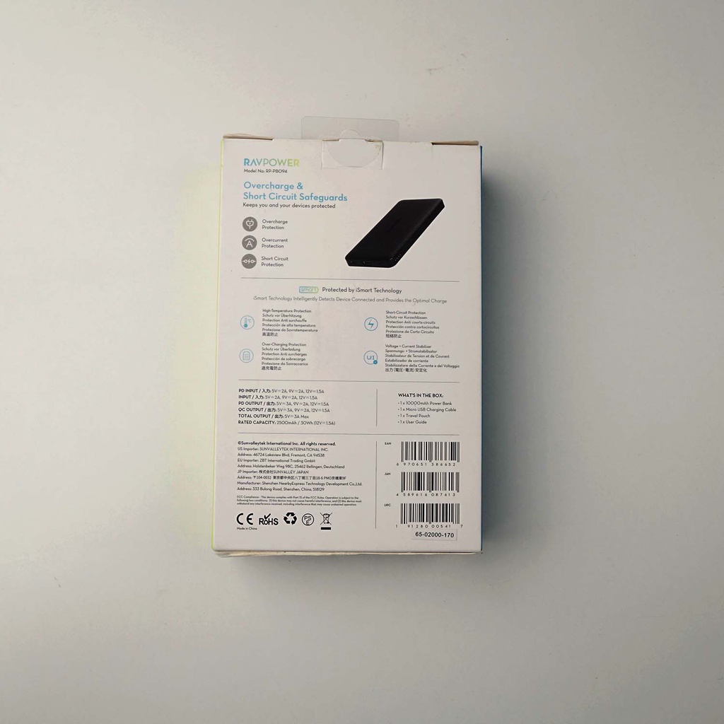 Pin sạc dự phòng RAVPower RP-PB094 dung lượng 10000mAh
