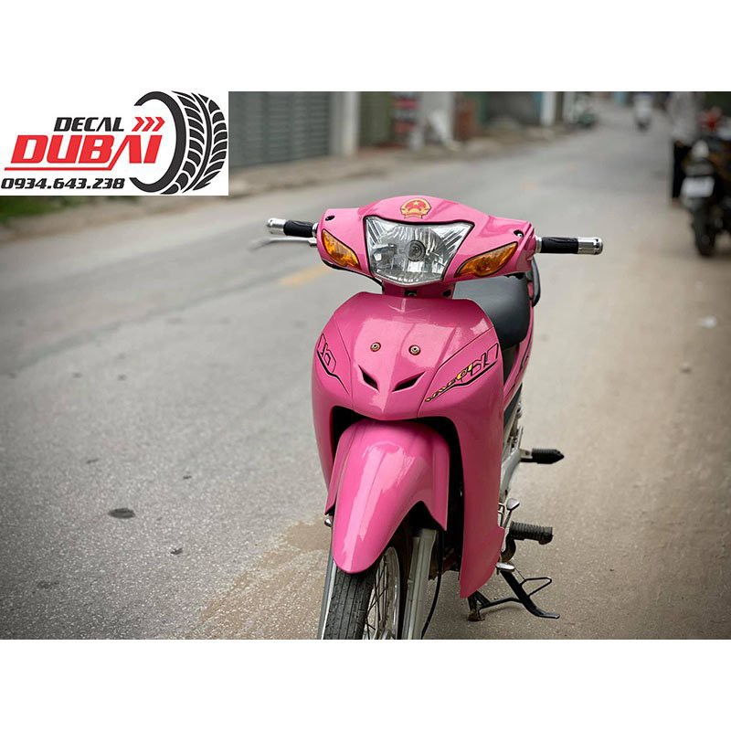 Tem Trùm Xe Wave Full Hồng Đáng Yêu
