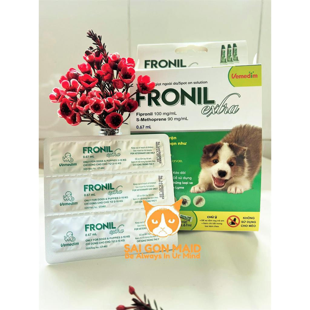 1 tuýp Fronil EXTRA-  - Nhỏ gáy ngừa ve rận, bọ chét cho chó từ 2-10kg