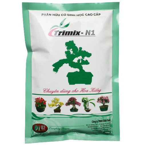 Phân bón hữu cơ sinh học Trimix N1 tốt cây xanh lá - dạng viên tan chậm (gói 700g)