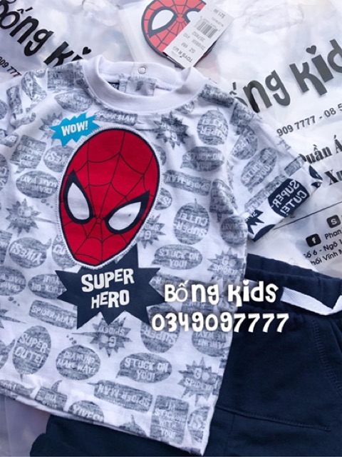 Bộ Hè Bé Trai Logo Siêu Nhân Nhện