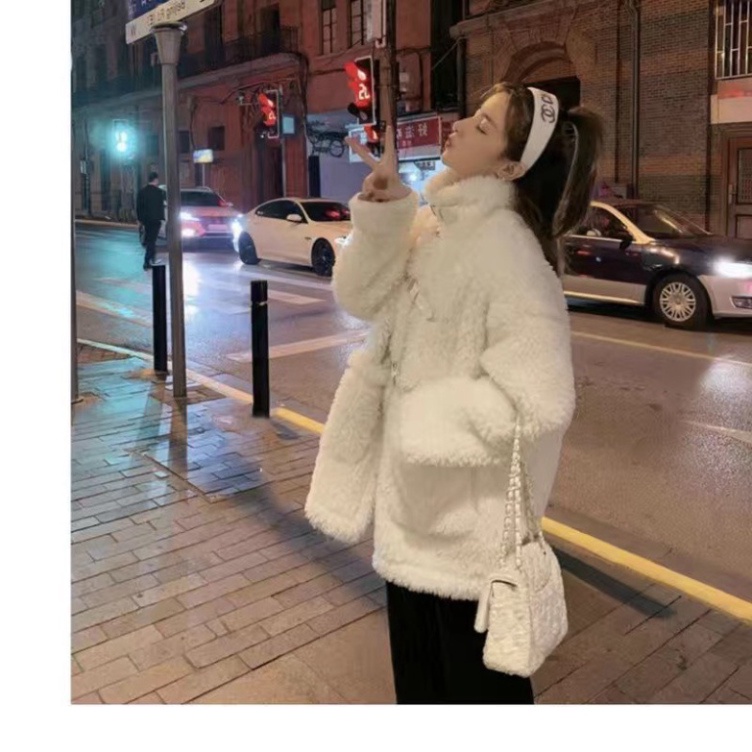 Áo Khoác Lông Cừu Nữ Quảng Châu, Áo Khoác Nữ Dáng Dài Khoác Ngoài Kiểu Hàn Lót Lông Siêu Ấm | BigBuy360 - bigbuy360.vn