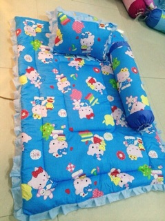 Combo nệm gối cho bé ( Cotton 100%)