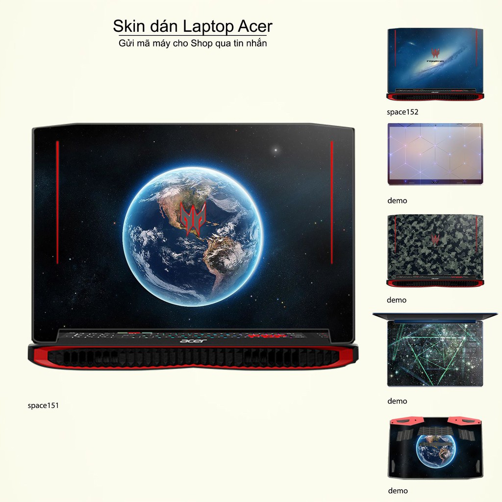 Skin dán Laptop Acer in hình không gian nhiều mẫu 26 (inbox mã máy cho Shop)