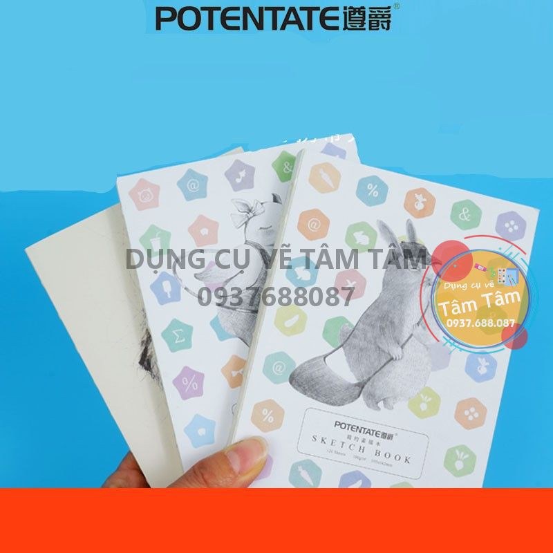 [ TÂM TÂM ]-Sketch Book, Sổ vẽ chì, Sổ Canson A5 bìa thú-
