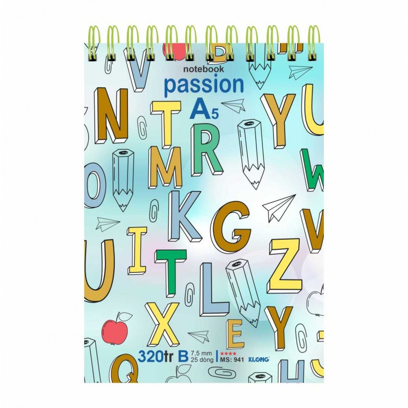 Sổ lò xo kép ngang A5 - 320 trang KLONG MS: 941N