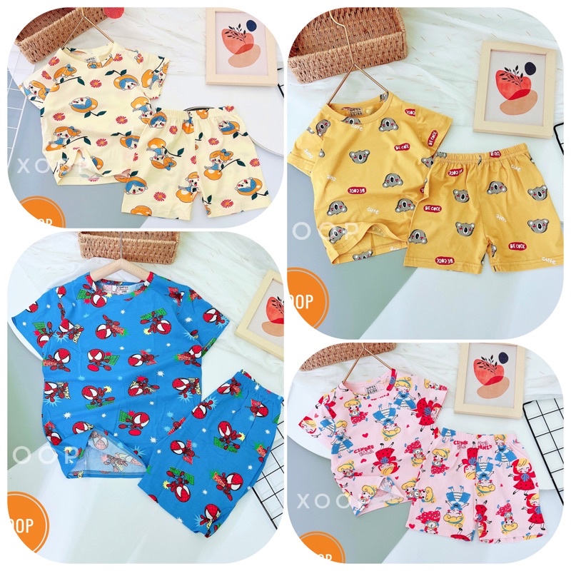 Cực Đại 3(35-42kg)Bộ cộc xuất hàn in tràn chất cotton lạnh hàng quảng châu cho bé