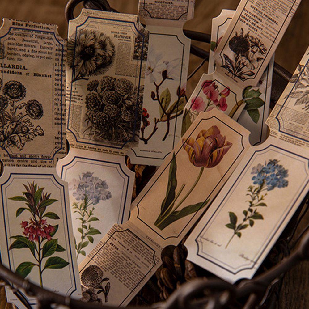 AUGUSTINA Set 30 Giấy Dán Ghi Chú DIY Họa Tiết Hành Lang Năm Mới Phong Cách Vintage Trang Trí Sổ Tay