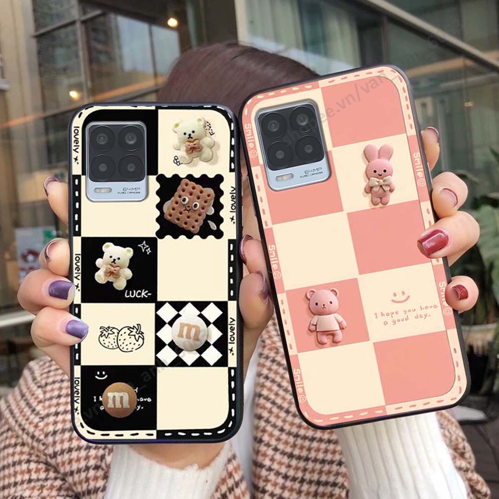 Ốp lưng Realme 8 hình gấu, kẹo dễ thương cute