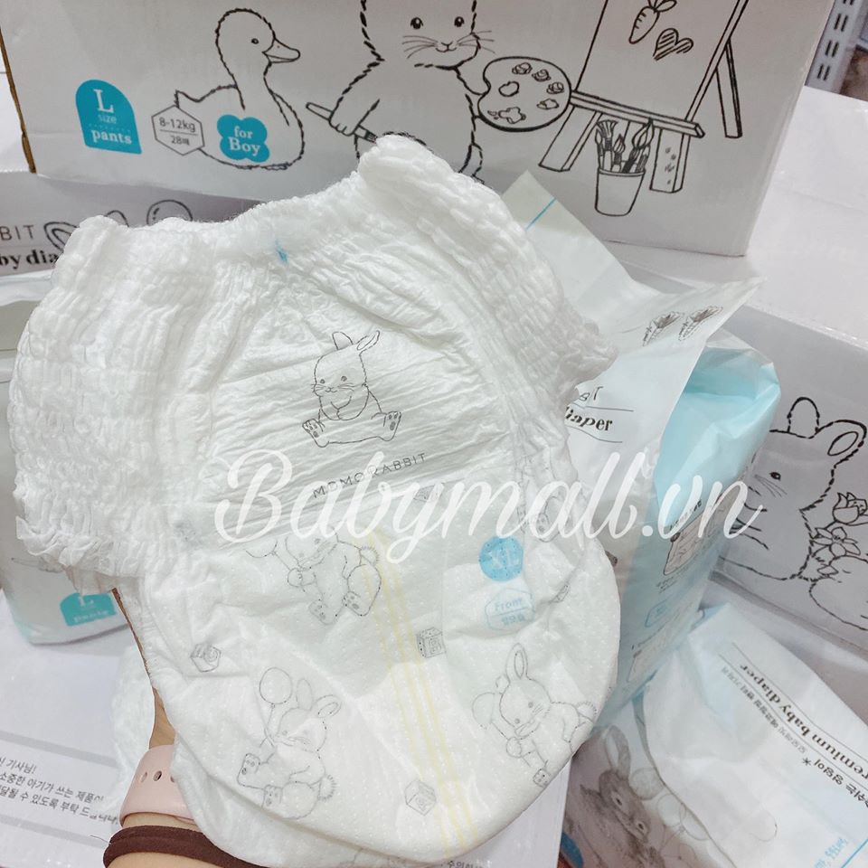 Bỉm quần Momo Rabbit hàng nội địa Hàn Quốc(L28 miếng/XL22 miếng)