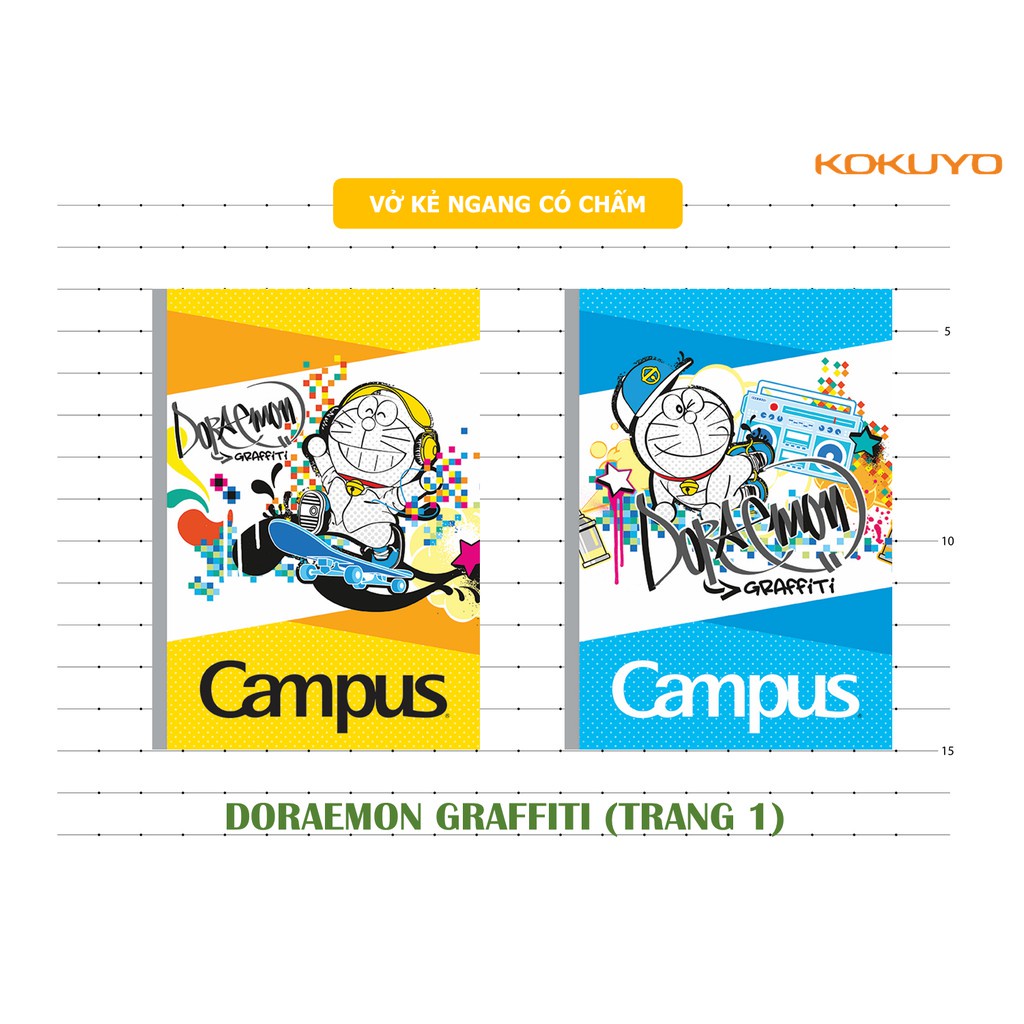 Vở CAMPUS kẻ ngang 80,120, 200 tr DORAEMON, tập kẻ ngang DORAEMON