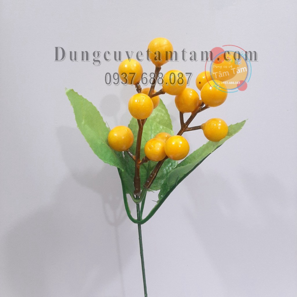 [ TÂM TÂM ]-Cây hoa xốp tròn bông vàng, Cây hoa xốp tròn bông đỏ- Mô Hình